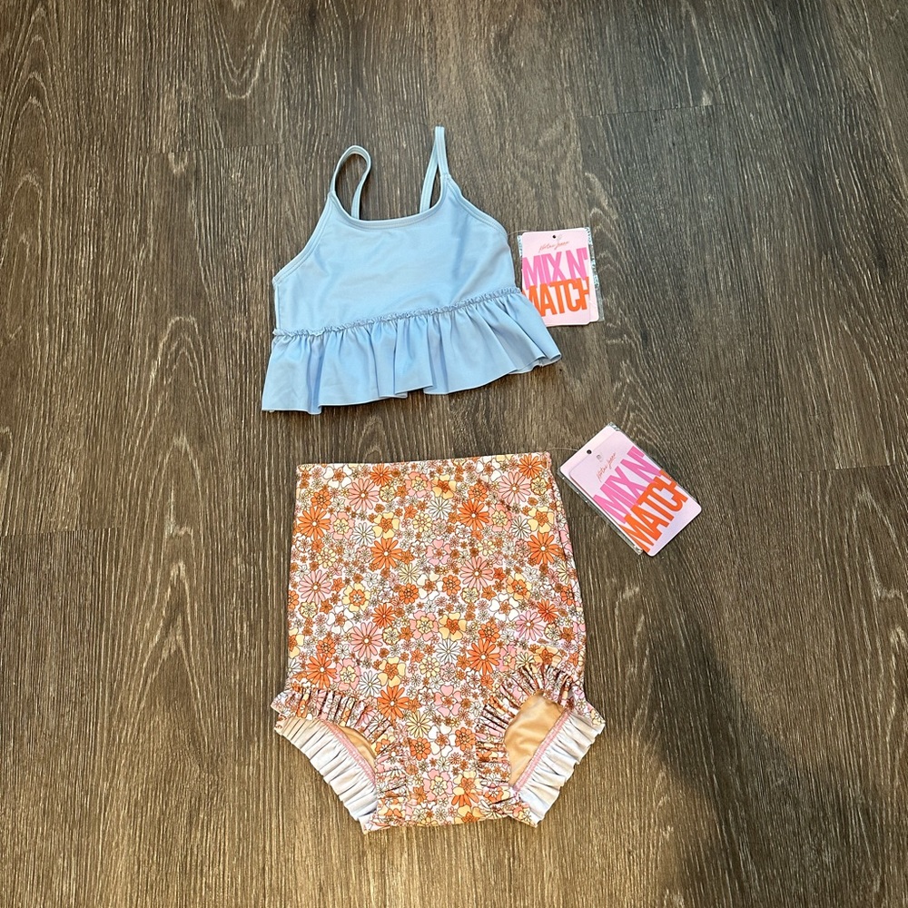 Mix and match swimsuit little girls